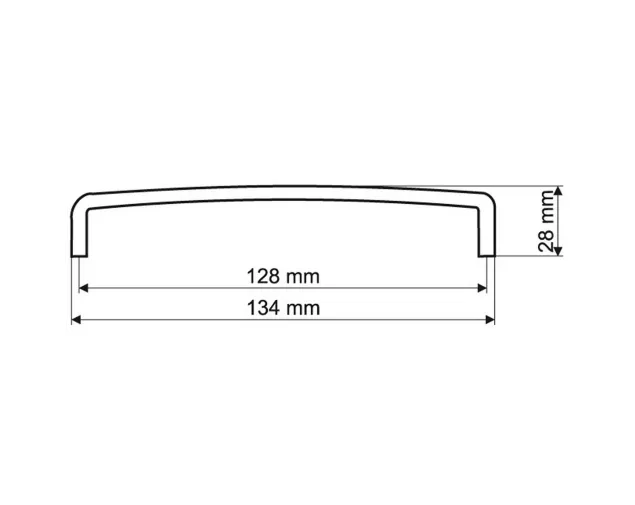 Uchwyt meblowy UN94, aluminium, 128 mm Uchwyt meblowy UN94, aluminium, 128 mm