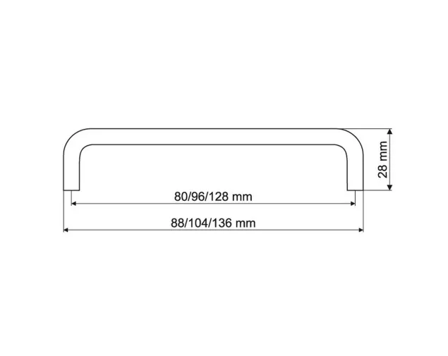 Uchwyt meblowy US10, chrom, 128 mm Uchwyt meblowy US10, chrom, 128 mm