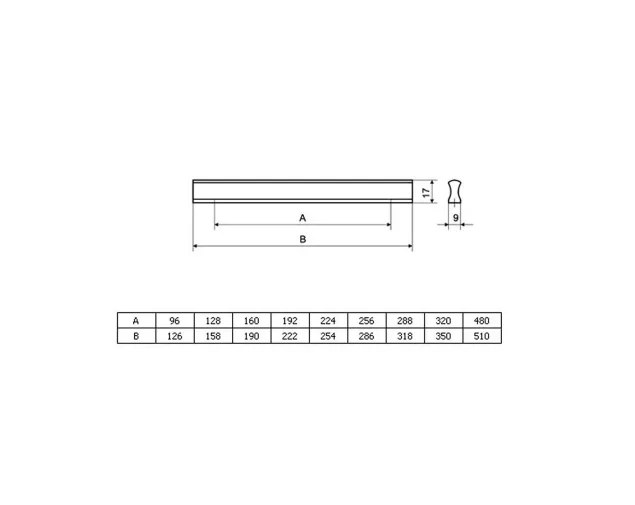 Uchwyt meblowy UC13, aluminium, 160 mm (na zamówienie) Uchwyt meblowy UC13, aluminium, 160 mm (na zamówienie)
