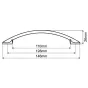 Uchwyt meblowy, UN51, 128 mm, chrom satynowy