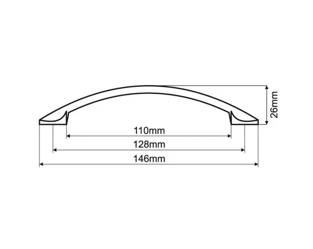 Uchwyt meblowy, UN51, 128 mm, chrom satynowy
