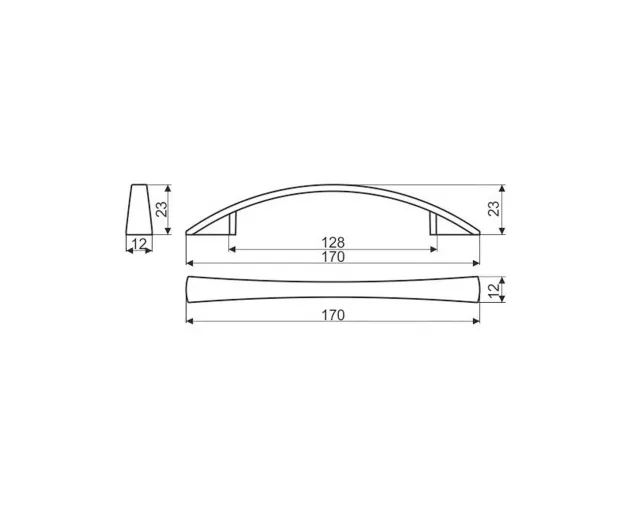 Uchwyt meblowy UN37, 128 mm, stal szlifowana