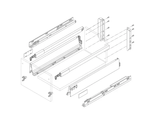 Szuflada TandemBox Antaro L-450, wysoka D, (203 mm), bok M (83.6 mm), reling, szara, blumotion Szuflada TandemBox Antaro L-450, wysoka D, (203 mm), bok M (83.6 mm), reling, szara, blumotion