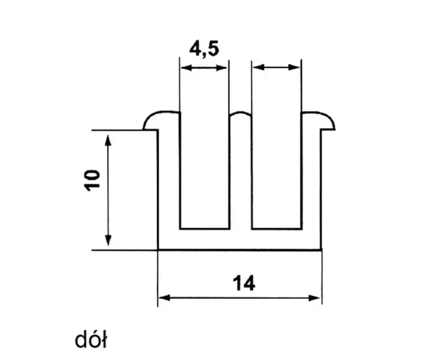 Prowadnica do szyb L-250 cm, czarny, wysoka Prowadnica do szyb L-250 cm, czarny, wysoka