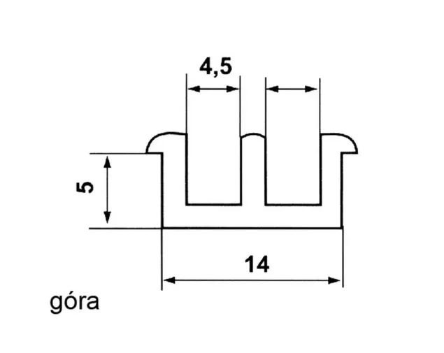 Prowadnica do szyb L-250, czarny, niska Prowadnica do szyb L-250, czarny, niska
