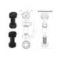 Nóżka kuchenna, czarna H-100 S2, 3-częściowa, 90-120mm Nóżka kuchenna, czarna H-100 S2, 3-częściowa, 90-120mm