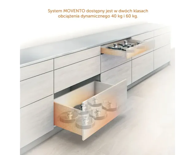 Prowadnica Movento Blumotion S 400 mm, 40kg (kpl)