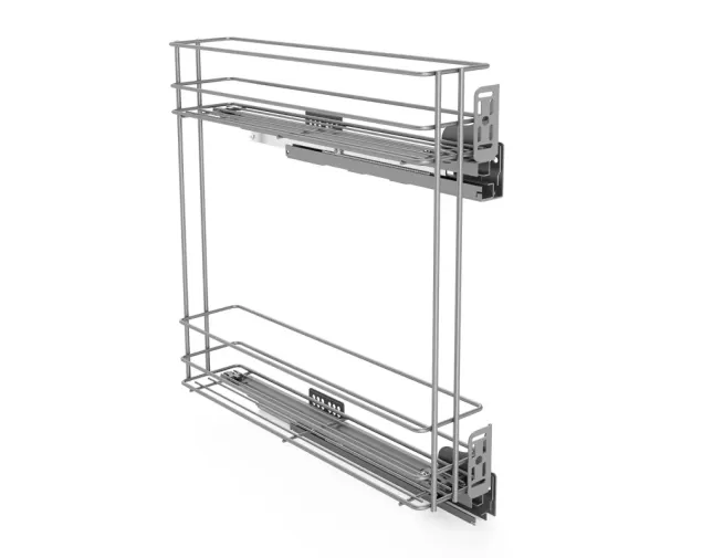 Cargo Mini Boczne 200 mm, PRAWE, 2 półki, srebrne, cichy domyk, linia PRO Cargo Mini Boczne 200 mm, PRAWE, 2 półki, srebrne, cichy domyk, linia PRO