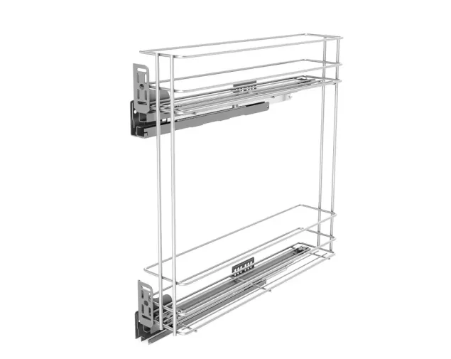 Cargo Mini Boczne 200 mm, LEWE, 2 p&oacute;łki, CHROM, cichy domyk, linia PRO