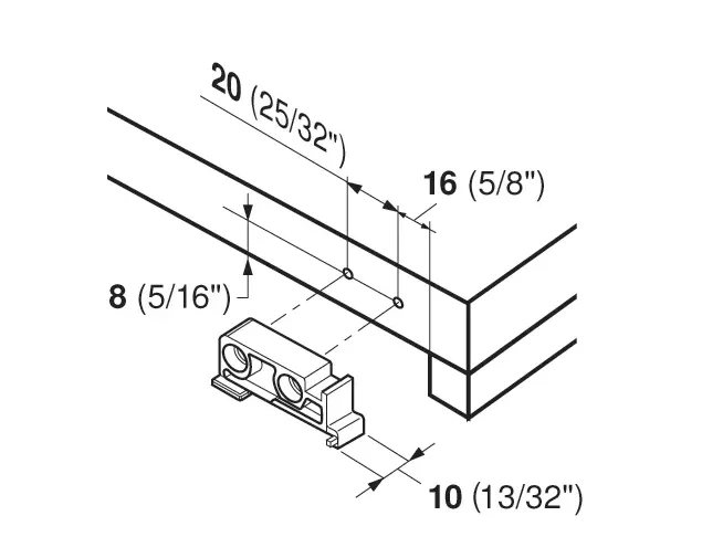 Symetryczny zaczep tylny do szuflad Movento i Tandem, T51.7000 Symetryczny zaczep tylny do szuflad Movento i Tandem, T51.7000