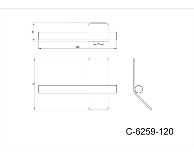 Uchwyt meblowy TORN, C-6259-120 (NA ZAMÓWIENIE) Uchwyt meblowy TORN, C-6259-120 (NA ZAMÓWIENIE)