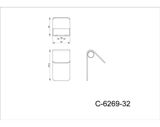 Uchwyt meblowy TORN, C-6269-32, antracyt (NA ZAMÓWIENIE) Uchwyt meblowy TORN, C-6269-32, antracyt (NA ZAMÓWIENIE)