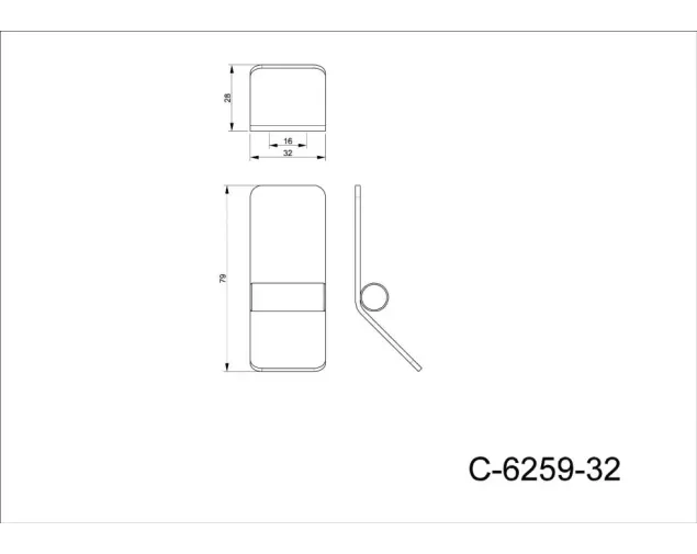 Uchwyt meblowy TORN, C-6259-32 (NA ZAMÓWIENIE) Uchwyt meblowy TORN, C-6259-32 (NA ZAMÓWIENIE)