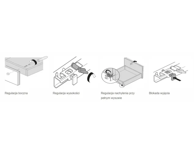 Prowadnica Tandem, 560F4000B, pełen wysuw z BLUMOTION, 17-19mm, kpl. P+L Prowadnica Tandem, 560F4000B, pełen wysuw z BLUMOTION, 17-19mm, kpl. P+L