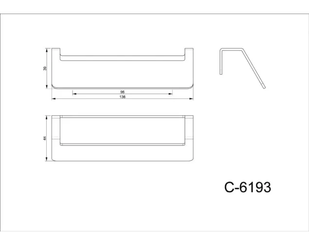 Uchwyt meblowy PRATO C-6193, 96mm, P68 - Antracyt, (NA ZAMÓWIENIE) Uchwyt meblowy PRATO C-6193, 96mm, P68 - Antracyt, (NA ZAMÓWIENIE)