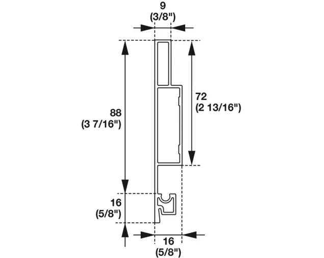 Ścianka boczna szuflady dwuściennej LineaBox, 550mm, H-104mm, Biała Ścianka boczna szuflady dwuściennej LineaBox, 550mm, H-104mm, Biała