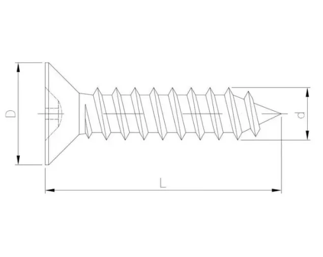 Blachowkręt z łbem stożkowym 3.5X9.5 mm, biały ocynk Blachowkręt z łbem stożkowym 3.5X9.5 mm, biały ocynk