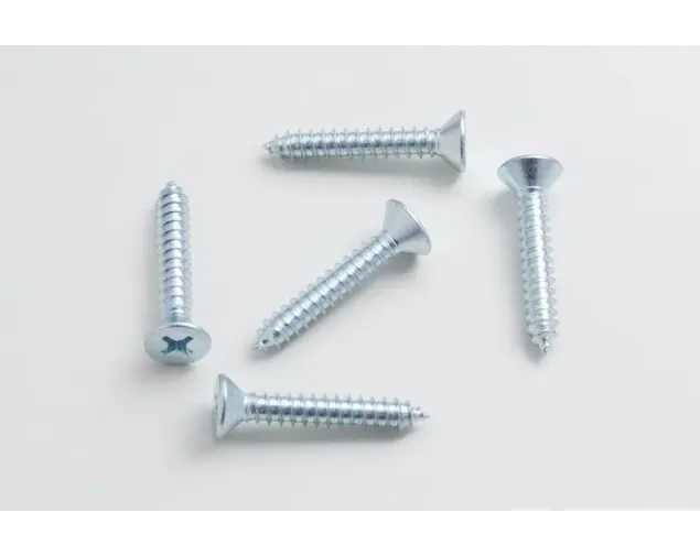 Blachowkręt z łbem stożkowym 3.5X9.5 mm, biały ocynk Blachowkręt z łbem stożkowym 3.5X9.5 mm, biały ocynk