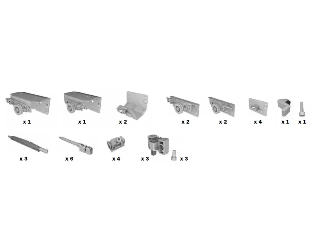 Zestaw okuć do systemu GLOW+, 2 drzwi z samodomykaczem (do 30 mm) Zestaw okuć do systemu GLOW+, 2 drzwi z samodomykaczem (do 30 mm)