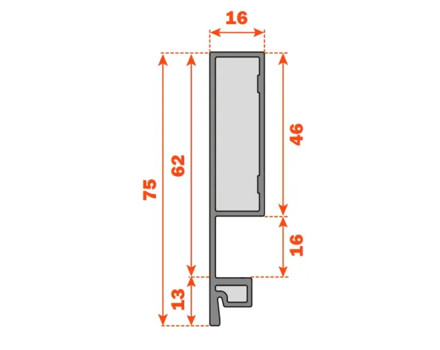 Ścianka boczna szuflady dwuściennej LineaBox, 400mm, H-75mm, Inox Ścianka boczna szuflady dwuściennej LineaBox, 400mm, H-75mm, Inox