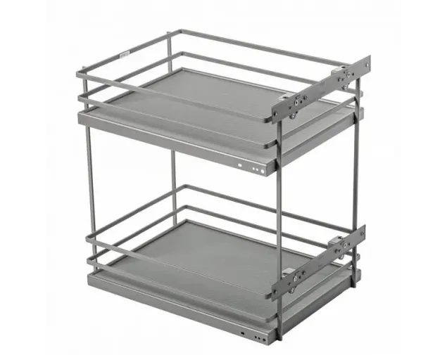 Kosz cargo boczny MovixPro, 2 półki, do szafki 300mm, bez prowadnic, antracyt Kosz cargo boczny MovixPro, 2 półki, do szafki 300mm, bez prowadnic, antracyt