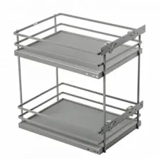 Kosz cargo boczny MovixPro, 2 półki, do szafki 500mm, bez prowadnic, antracyt