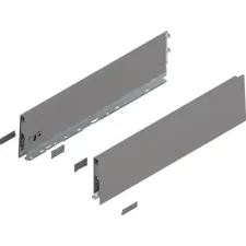 Boki Szuflady MERIVOBOX, dł. 500 mm, K 129mm, 470K5002S R+L, Szary Indium