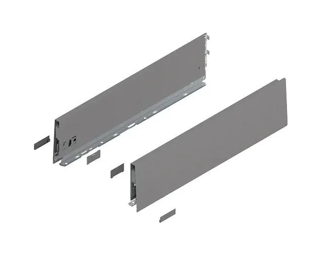 Boki Szuflady MERIVOBOX, dł. 500 mm, K 129mm, 470K5002S R+L, Szary Indium Boki Szuflady MERIVOBOX, dł. 500 mm, K 129mm, 470K5002S R+L, Szary Indium