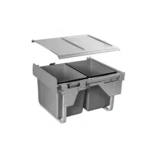 Segregator na śmieci niski 2 x 15 L, do szafki 450mm