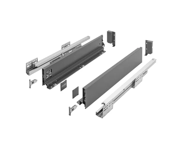 Szuflada GTV AXIS PRO PUSH TO OPEN, niska H-84mm, 500 mm, antracyt Szuflada GTV AXIS PRO PUSH TO OPEN, niska H-84mm, 500 mm, antracyt