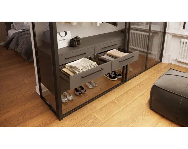 Szuflada AXISPRO, średnia H-116mm, 300mm, biała, (szklane boki) Szuflada AXISPRO, średnia H-116mm, 300mm, biała, (szklane boki)