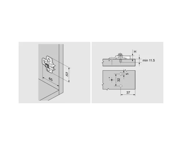 Prowadnik do zawiasu do lodówki EXPANDO, 194K6100E, Nikiel Prowadnik do zawiasu do lodówki EXPANDO, 194K6100E, Nikiel