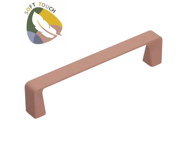 Uchwyt meblowy ENCANTO UU52, 128mm, soft touch, kolor: delikatny róż Uchwyt meblowy ENCANTO UU52, 128mm, soft touch, kolor: delikatny róż