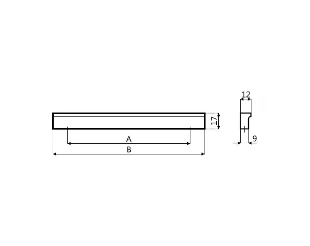 Uchwyt meblowy UC12, aluminium, 128 mm Uchwyt meblowy UC12, aluminium, 128 mm