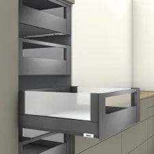 Szuflada MERIVOBOX 500 40kg WYSOKA E WEWNĘTRZNA BOXCOVER + SZKŁO + RELING OG-M ANTRACYT