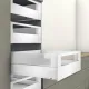 Szuflada MERIVOBOX 500 40kg WYSOKA E WEWNĘTRZNA BOXCOVER + SZKŁO + RELING SW-M BIAŁA