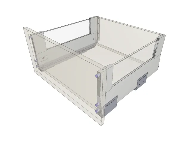 Szuflada MERIVOBOX E 450 40kg WYSOKA + BOXCOVER+SZKŁO SW-M BIAŁA