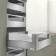 Szuflada MERIVOBOX 500 40kg WYSOKA E WEWNĘTRZNA BOXCOVER + SZKŁO + RELING IG-M SZARA