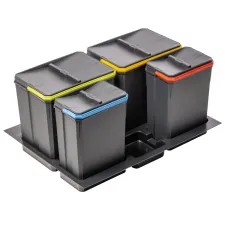Pojemniki do segregacji AxiSpace, 700 mm, 2X15L, 2X7L
