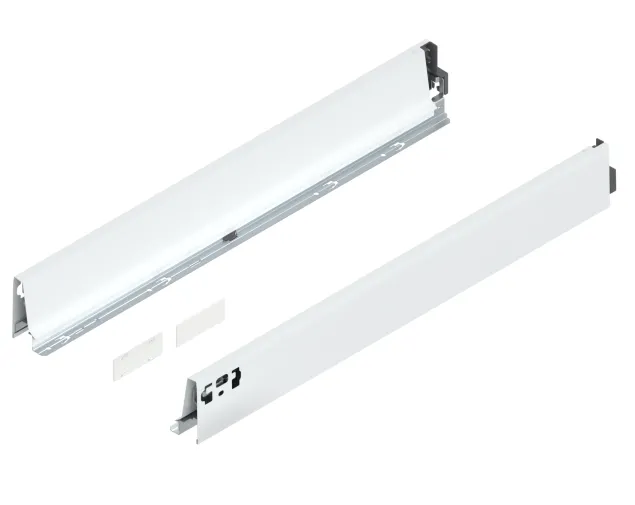 Boki szuflady tandembox L-650, M(83.6 mm)+ zaślepki, wys.83mm, (P+L), biały Boki szuflady tandembox L-650, M(83.6 mm)+ zaślepki, wys.83mm, (P+L), biały