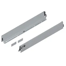 Boki szuflady tandembox L-650, M(83.6 mm),+ zaślepki, wys.83mm, (P+L), srebrny/szary