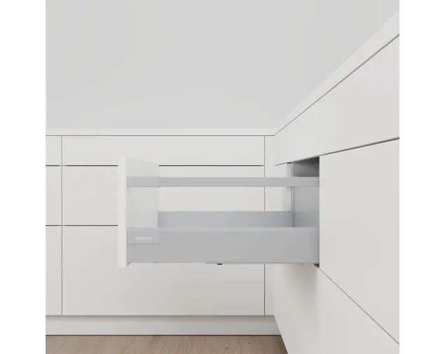 Szuflada TandemBox Antaro L-450, wysoka D, (203 mm), bok M (83.6 mm), reling, szara, blumotion Szuflada TandemBox Antaro L-450, wysoka D, (203 mm), bok M (83.6 mm), reling, szara, blumotion