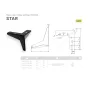 Nóżka meblowa GTV STAR, H-155 mm, stal, czarny mat Nóżka meblowa GTV STAR, H-155 mm, stal, czarny mat