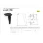 Nóżka meblowa GTV ANCHOR, H-150 mm, stal, czarny mat Nóżka meblowa GTV ANCHOR, H-150 mm, stal, czarny mat
