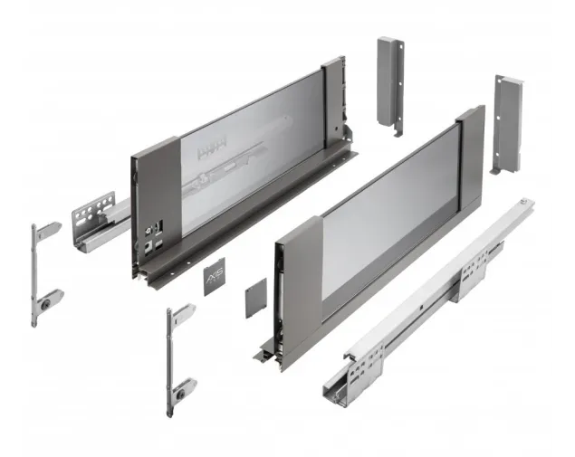 Szuflada AXISPRO, wysoka H-167mm, 400mm, antracyt, (szklane boki) Szuflada AXISPRO, wysoka H-167mm, 400mm, antracyt, (szklane boki)