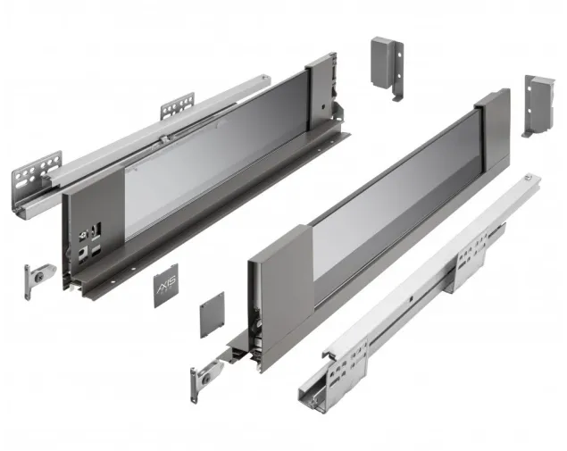 Szuflada AXISPRO, średnia H-116mm, 450mm, antracyt, (szklane boki) Szuflada AXISPRO, średnia H-116mm, 450mm, antracyt, (szklane boki)