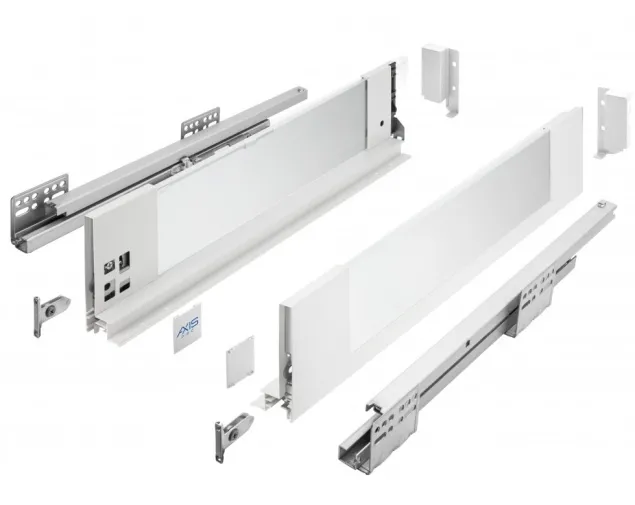 Szuflada AXISPRO, średnia H-116mm, 550mm, biała, (szklane boki) Szuflada AXISPRO, średnia H-116mm, 550mm, biała, (szklane boki)