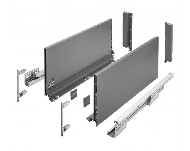 Szuflada AXISPRO, wysoka H-199mm, 500mm, antracyt Szuflada AXISPRO, wysoka H-199mm, 500mm, antracyt