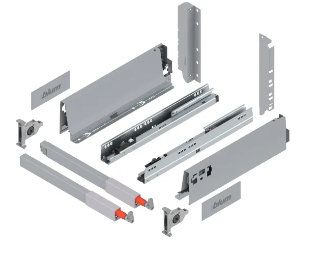 Szuflada TandemBox Antaro L-500, wysoka D, (203 mm), bok M (83.6 mm), reling, szara, blumotion Szuflada TandemBox Antaro L-500, wysoka D, (203 mm), bok M (83.6 mm), reling, szara, blumotion