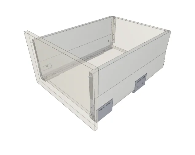 Szuflada MERIVOBOX E 450 70kg WYSOKA + BOXCAP SW-M BIAŁA